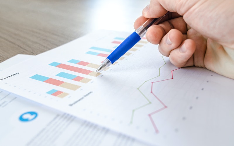 Chart close up data desk